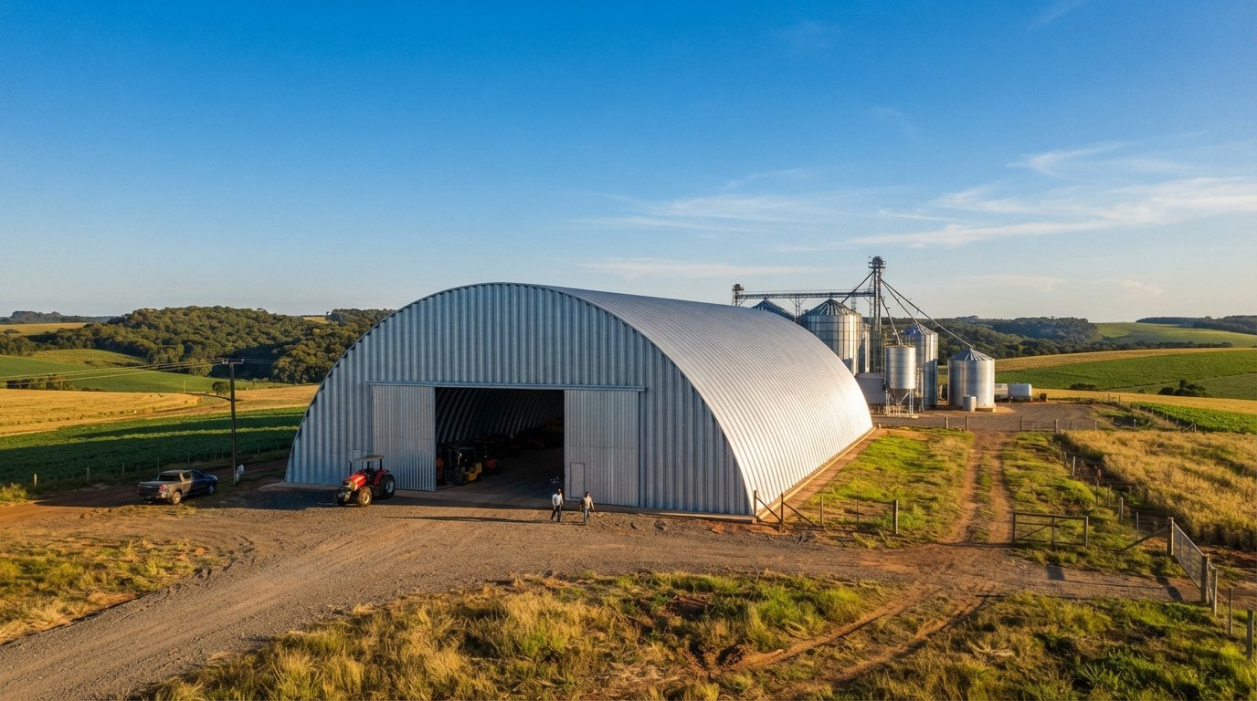 Galpão em arco autoportante: engenharia, normas e vantagens